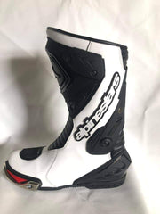 Mens Red & Black CE Motorbike Motorcycle Racing Leather Shoes Long Sports Boots
