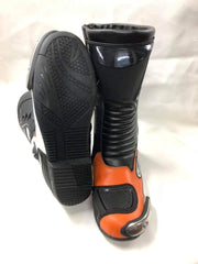 Mens Red & Black CE Motorbike Motorcycle Racing Leather Shoes Long Sports Boots