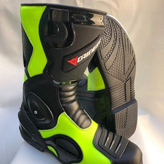 Mens Red & Black CE Motorbike Motorcycle Racing Leather Shoes Long Sports Boots