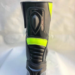 Mens Red & Black CE Motorbike Motorcycle Racing Leather Shoes Long Sports Boots