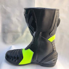 Mens Red & Black CE Motorbike Motorcycle Racing Leather Shoes Long Sports Boots