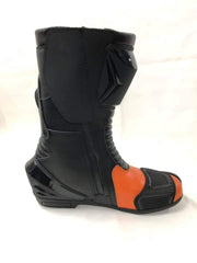 Mens Red & Black CE Motorbike Motorcycle Racing Leather Shoes Long Sports Boots