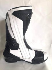 Mens Red & Black CE Motorbike Motorcycle Racing Leather Shoes Long Sports Boots