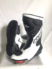 Mens Red & Black CE Motorbike Motorcycle Racing Leather Shoes Long Sports Boots