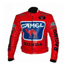 Honda Motorcycle Genuine Leather Jacket Street Racing Unisex Motorbike Jacket
