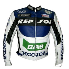 Honda Motorcycle Genuine Leather Jacket Street Racing Unisex Motorbike Jacket