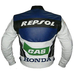 Honda Motorcycle Genuine Leather Jacket Street Racing Unisex Motorbike Jacket