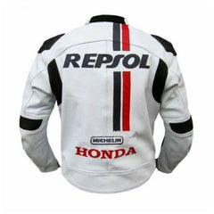 Honda Motorcycle Genuine Leather Jacket Street Racing Unisex Motorbike Jacket