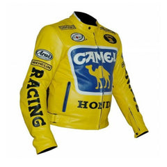 Honda Motorcycle Genuine Leather Jacket Street Racing Unisex Motorbike Jacket