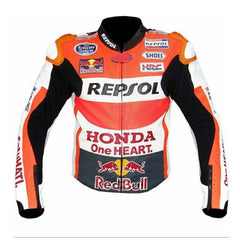 Honda Motorcycle Genuine Leather Jacket Street Racing Unisex Motorbike Jacket
