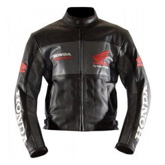 Honda Motorcycle Genuine Leather Jacket Street Racing Unisex Motorbike Jacket