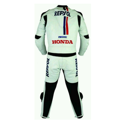 Honda Motorbike Racing Suit Motorcycle Genuine Cowhide Leather Protective Suit
