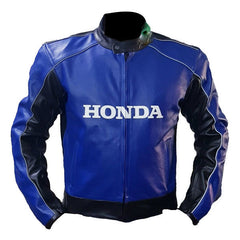 Honda Motorcycle Genuine Leather Jacket Street Racing Unisex Motorbike Jacket