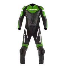 Kawasaki Motorbike Racing Suit Motorcycle Genuine Cowhide Leather Protective Suit