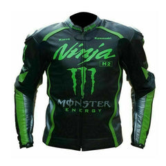 Kawasaki Motorcycle Genuine Leather Jacket Street Racing Unisex Motorbike Jacket