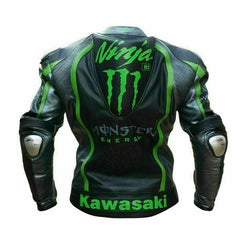 Kawasaki Motorcycle Genuine Leather Jacket Street Racing Unisex Motorbike Jacket
