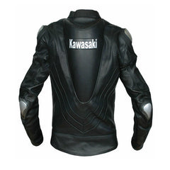 Kawasaki Motorcycle Genuine Leather Jacket Street Racing Unisex Motorbike Jacket