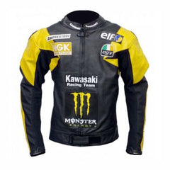 Kawasaki Motorcycle Genuine Leather Jacket Street Racing Unisex Motorbike Jacket
