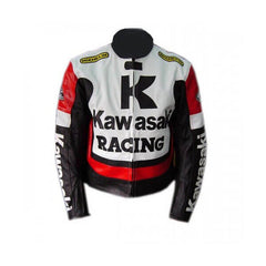Kawasaki Motorcycle Genuine Leather Jacket Street Racing Unisex Motorbike Jacket