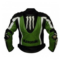 Kawasaki Motorcycle Genuine Leather Jacket Street Racing Unisex Motorbike Jacket