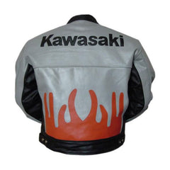 Kawasaki Motorcycle Genuine Leather Jacket Street Racing Unisex Motorbike Jacket