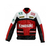 Kawasaki Motorcycle Genuine Leather Jacket Street Racing Unisex Motorbike Jacket