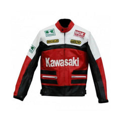 Kawasaki Motorcycle Genuine Leather Jacket Street Racing Unisex Motorbike Jacket