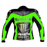 Kawasaki Motorcycle Genuine Leather Jacket Street Racing Unisex Motorbike Jacket