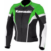 Kawasaki Motorcycle Genuine Leather Jacket Street Racing Unisex Motorbike Jacket
