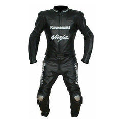 Kawasaki Motorbike Racing Suit Motorcycle Genuine Cowhide Leather Protective Suit
