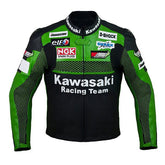 Kawasaki Motorcycle Genuine Leather Jacket Street Racing Unisex Motorbike Jacket