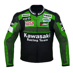 Kawasaki Motorcycle Genuine Leather Jacket Street Racing Unisex Motorbike Jacket