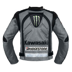 Kawasaki Motorcycle Genuine Leather Jacket Street Racing Unisex Motorbike Jacket