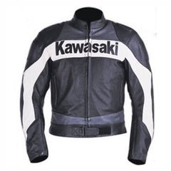 Kawasaki Motorcycle Genuine Leather Jacket Street Racing Unisex Motorbike Jacket