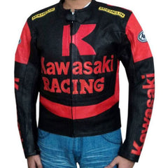 Kawasaki Motorcycle Genuine Leather Jacket Street Racing Unisex Motorbike Jacket