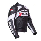 Suzuki Motorcycle Genuine Leather Jacket Street Racing Unisex Motorbike Jacket
