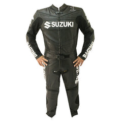 Suzuki Motorbike Racing Suit Motorcycle Genuine Cowhide Leather Protective Suit