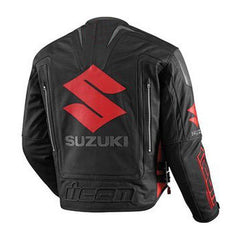 Suzuki Motorcycle Genuine Leather Jacket Street Racing Unisex Motorbike Jacket