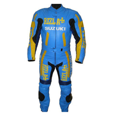 Suzuki Motorbike Racing Suit Motorcycle Genuine Cowhide Leather Protective Suit