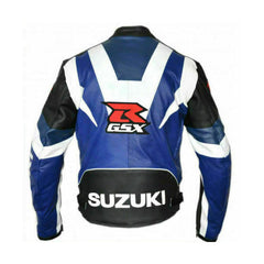 Suzuki Motorcycle Genuine Leather Jacket Street Racing Unisex Motorbike Jacket