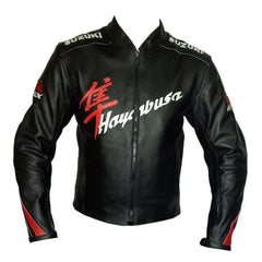 Suzuki Motorcycle Genuine Leather Jacket Street Racing Unisex Motorbike Jacket