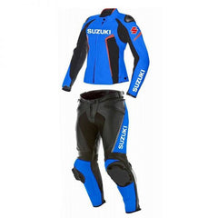 Suzuki Motorbike Racing Suit Motorcycle Genuine Cowhide Leather Protective Suit
