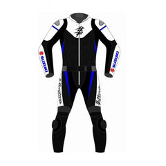 Suzuki Motorbike Racing Suit Motorcycle Genuine Cowhide Leather Protective Suit