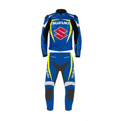 Suzuki Motorbike Racing Suit Motorcycle Genuine Cowhide Leather Protective Suit