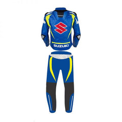 Suzuki Motorbike Racing Suit Motorcycle Genuine Cowhide Leather Protective Suit