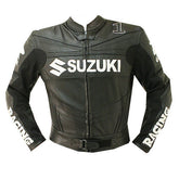 Suzuki Motorcycle Genuine Leather Jacket Street Racing Unisex Motorbike Jacket