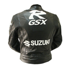 Suzuki Motorcycle Genuine Leather Jacket Street Racing Unisex Motorbike Jacket