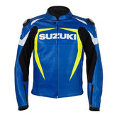 Suzuki Motorcycle Genuine Leather Jacket Street Racing Unisex Motorbike Jacket