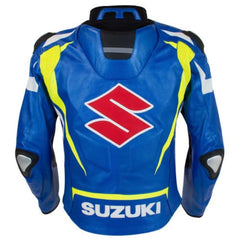 Suzuki Motorcycle Genuine Leather Jacket Street Racing Unisex Motorbike Jacket