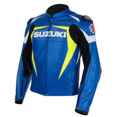 Suzuki Motorcycle Genuine Leather Jacket Street Racing Unisex Motorbike Jacket